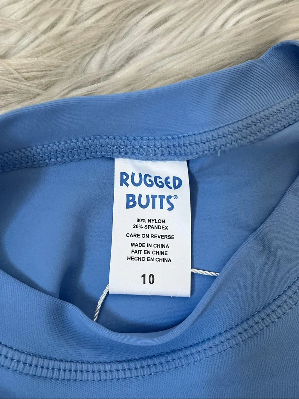 {Rugged Butts} Long Sleeve Rash Guard in Cornflower Blue - Boys 10 - NWT